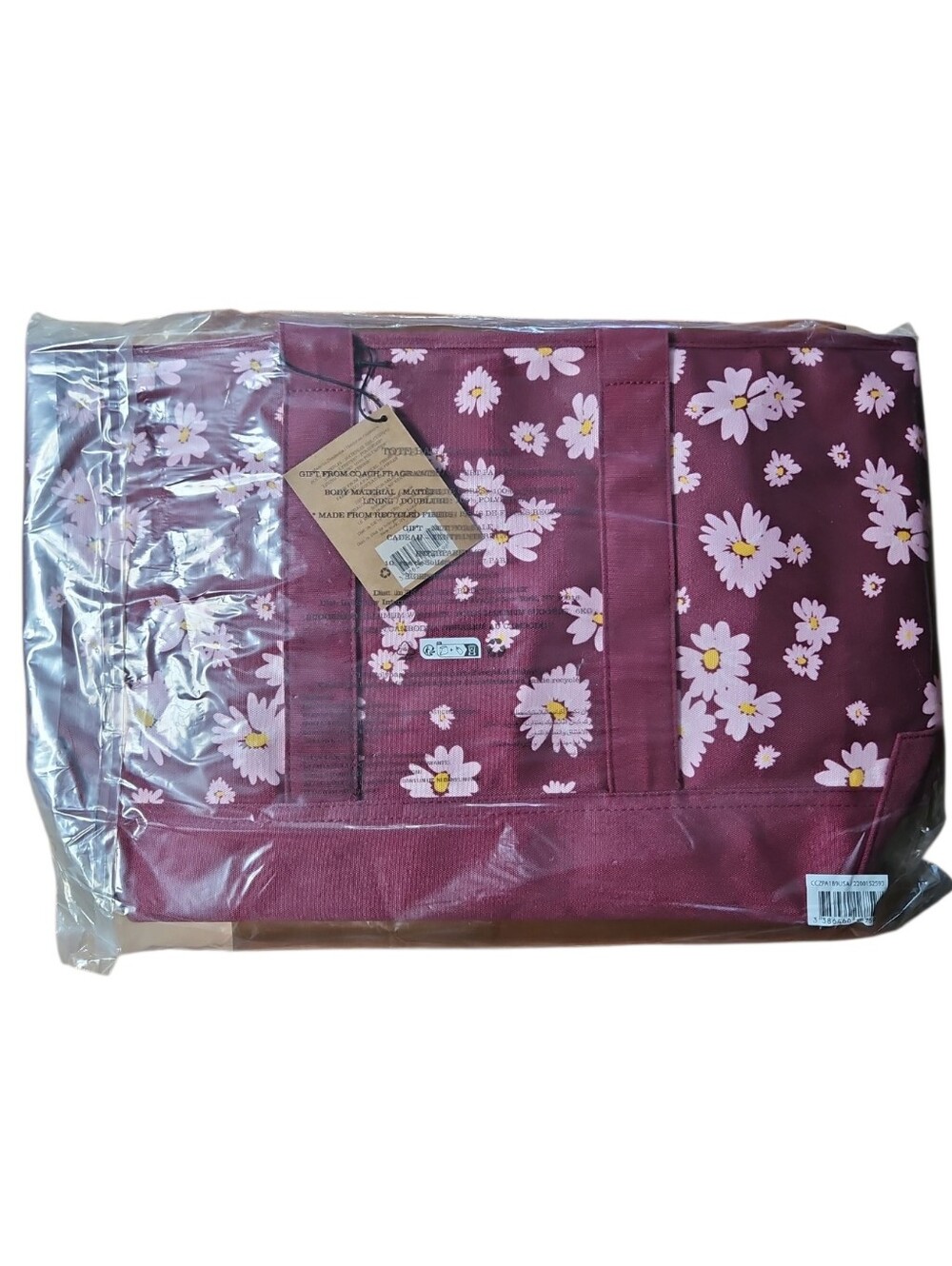 Coach Daisy Print Canvas Tote Bag | Mauve/Berry | NWT - Picture 3 of 3
